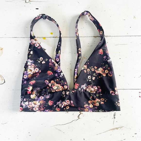 NWT Boys + Arrows Fillis the Firercracker Summer Night Floral Bikini Top XS - Picture 2 of 4